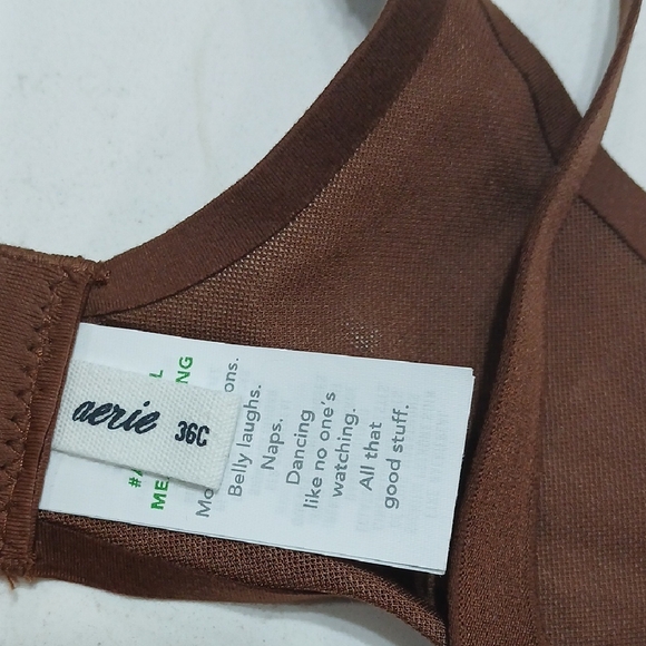 Aerie Chocolate Brown Underwire Mesh Bra Balconnette 36c Gentle Used - Picture 4 of 10